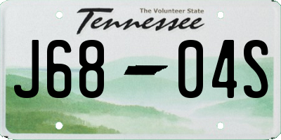 TN license plate J6804S