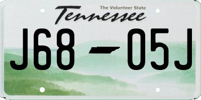 TN license plate J6805J