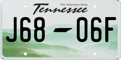 TN license plate J6806F