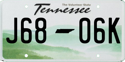 TN license plate J6806K