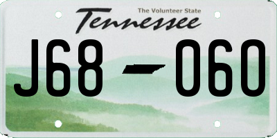 TN license plate J6806O