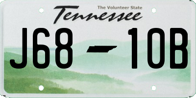 TN license plate J6810B