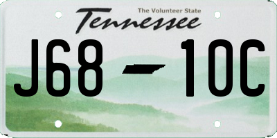 TN license plate J6810C