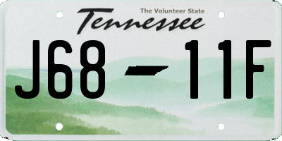 TN license plate J6811F