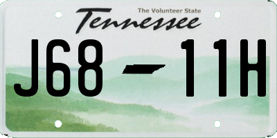 TN license plate J6811H