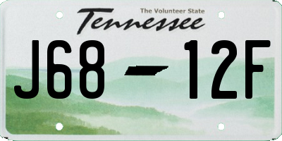 TN license plate J6812F