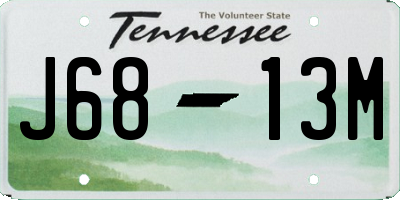 TN license plate J6813M