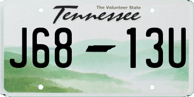 TN license plate J6813U