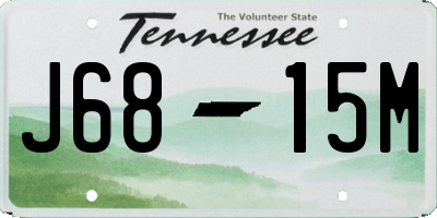 TN license plate J6815M