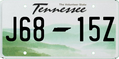 TN license plate J6815Z