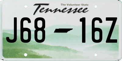TN license plate J6816Z