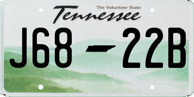 TN license plate J6822B