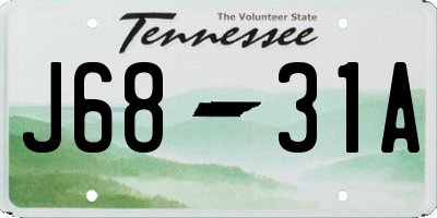 TN license plate J6831A