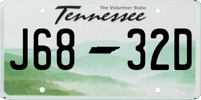 TN license plate J6832D
