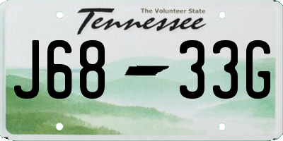 TN license plate J6833G