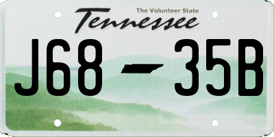 TN license plate J6835B