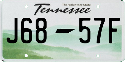 TN license plate J6857F