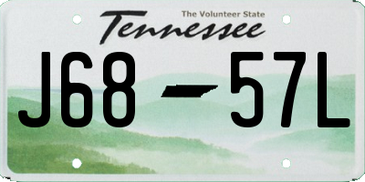 TN license plate J6857L