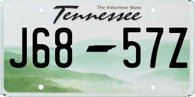 TN license plate J6857Z