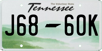 TN license plate J6860K