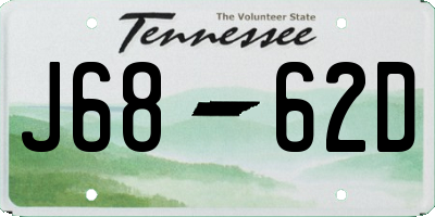 TN license plate J6862D