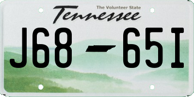 TN license plate J6865I