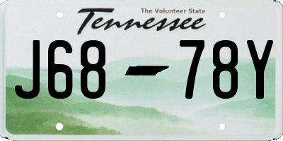 TN license plate J6878Y