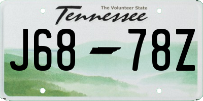 TN license plate J6878Z