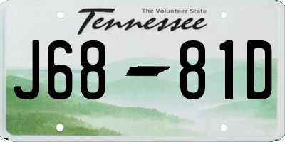 TN license plate J6881D