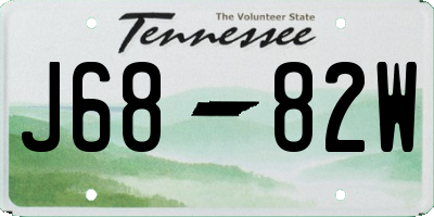 TN license plate J6882W