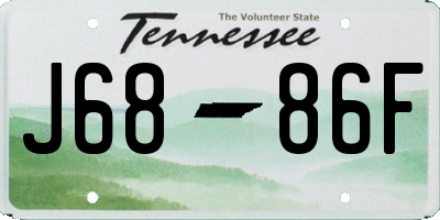 TN license plate J6886F