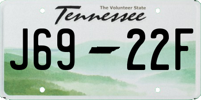 TN license plate J6922F
