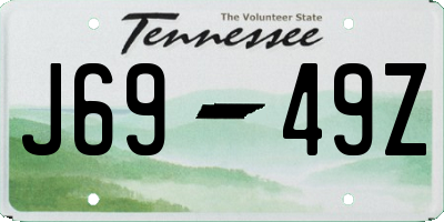 TN license plate J6949Z