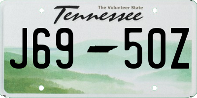TN license plate J6950Z