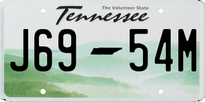 TN license plate J6954M