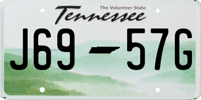 TN license plate J6957G