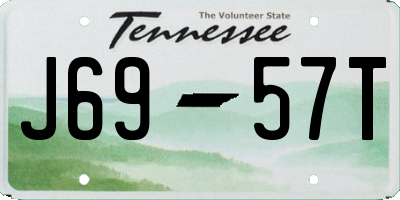 TN license plate J6957T