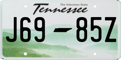 TN license plate J6985Z