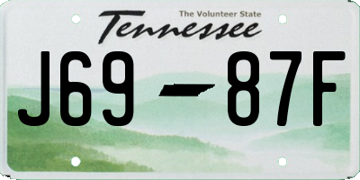 TN license plate J6987F