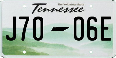 TN license plate J7006E