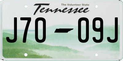 TN license plate J7009J