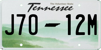 TN license plate J7012M