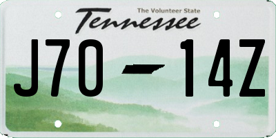 TN license plate J7014Z
