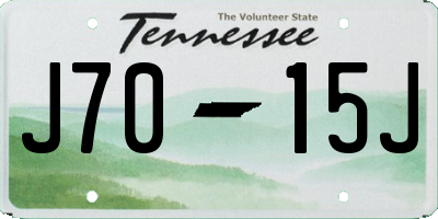 TN license plate J7015J