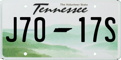 TN license plate J7017S