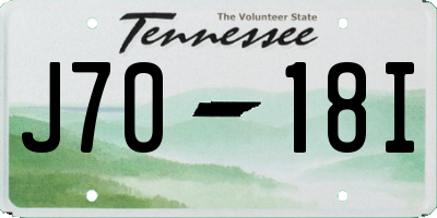 TN license plate J7018I