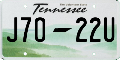 TN license plate J7022U