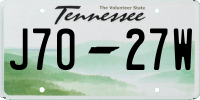 TN license plate J7027W