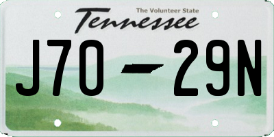 TN license plate J7029N