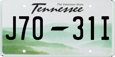 TN license plate J7031I